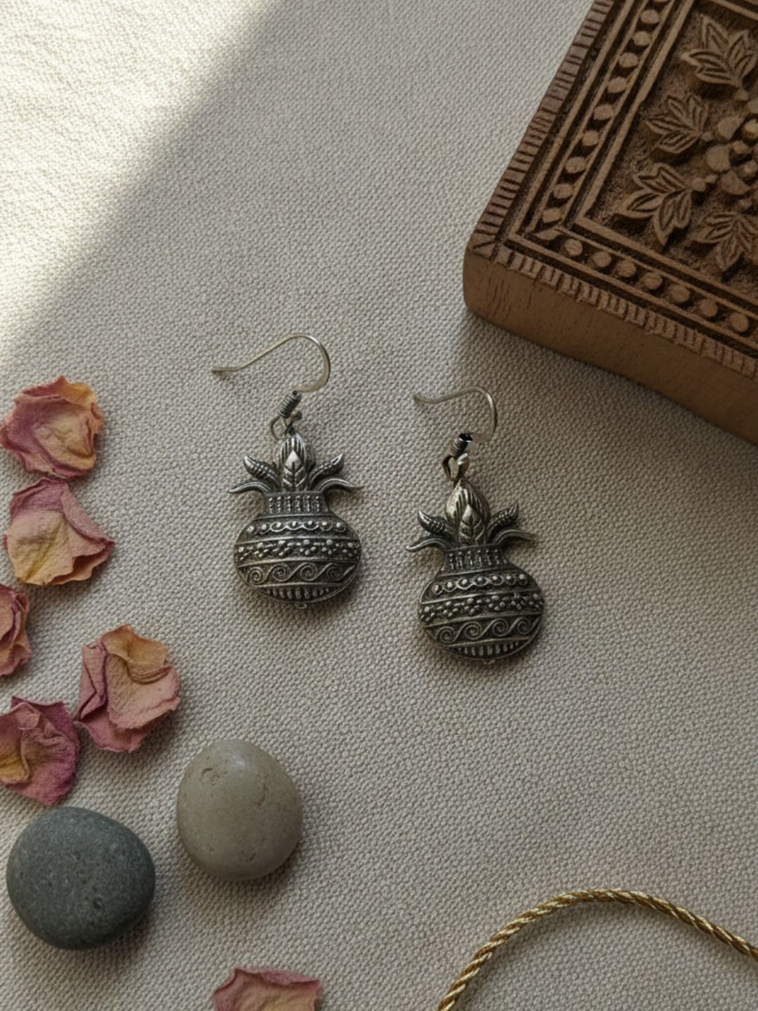 Oxidized Silver Plated Elephant Hook Earrings Brass Royal Hathi Drop Jewelry