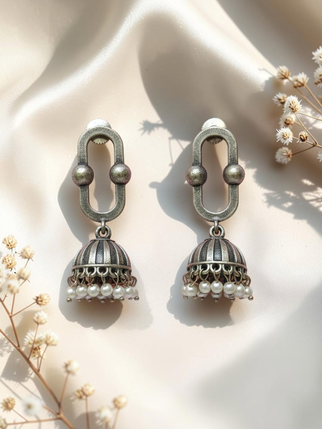 Oxidized Silver Plated Violin Drop Earrings Brass Quirky Musical  Studs