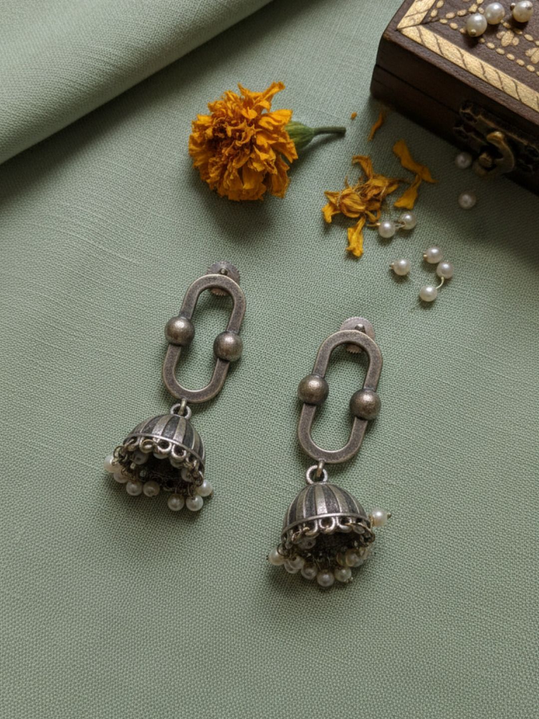 Oxidized Silver Plated Violin Drop Earrings Brass Quirky Musical  Studs