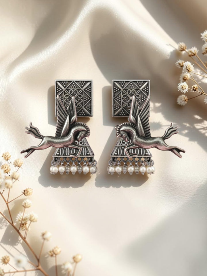 Oxidized Silver Plated Spiral Sunburst Stud Earrings  Flower Large Studs
