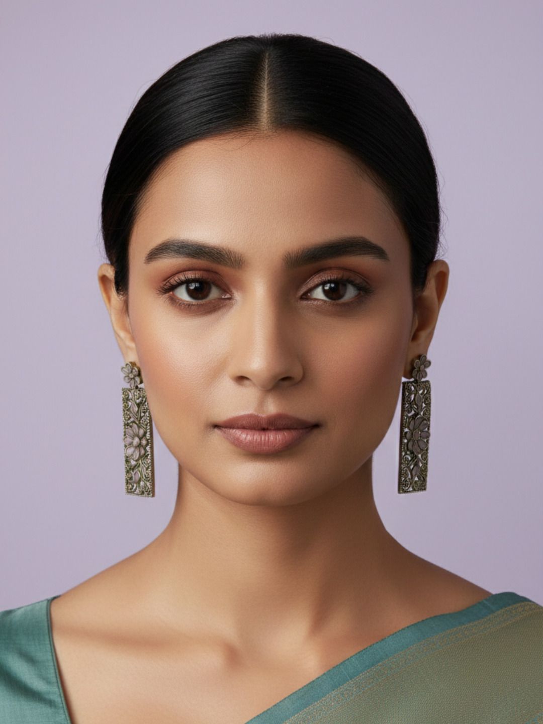 Oxidized Silver Plated Royal Crown Drop Earrings Brass Heritage  Earrings