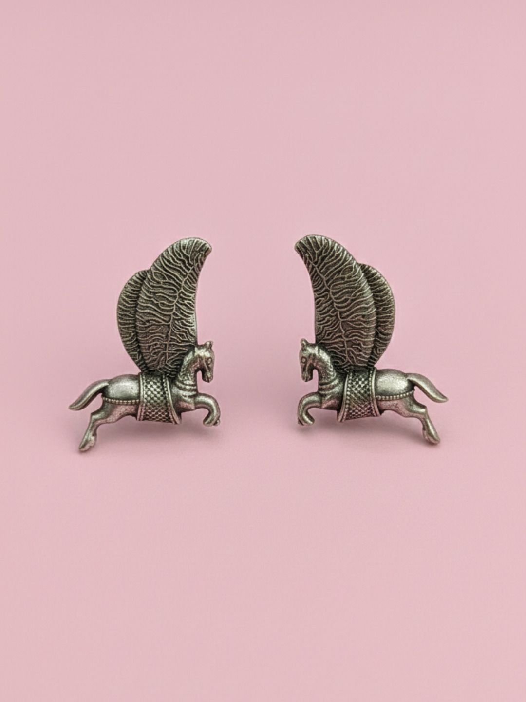 Oxidized Silver Plated Lock and Key Stud Earrings Brass Vintage  Studs