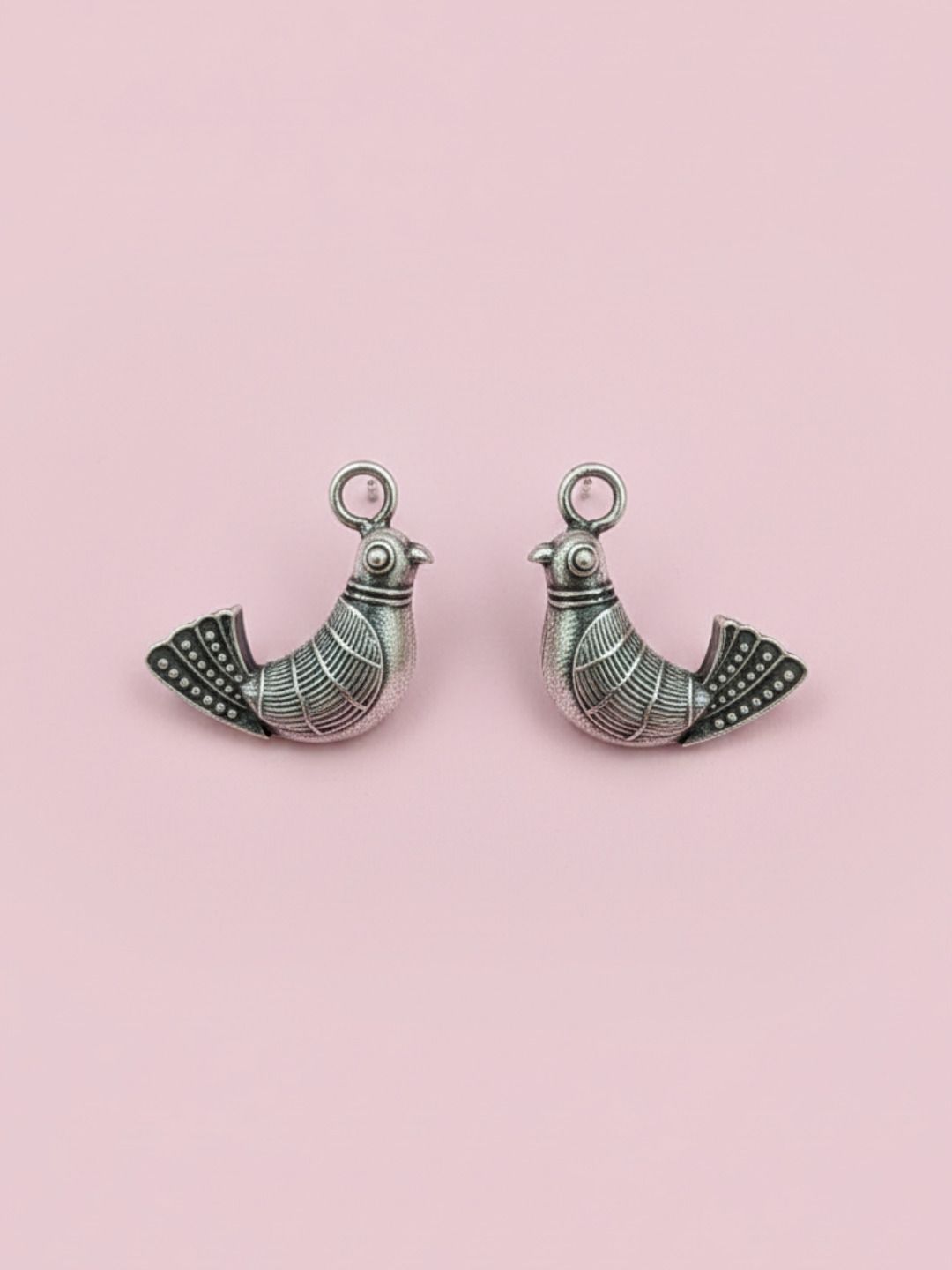 Oxidized Silver Plated Sitar Drop Earrings Brass  Motif Hanging Earrings