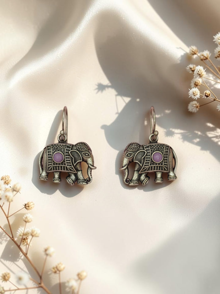 Silver Oxidised Brass Earring Brass Drops &amp; Danglers