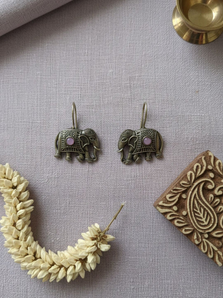 Silver Oxidised Brass Earring Brass Drops &amp; Danglers