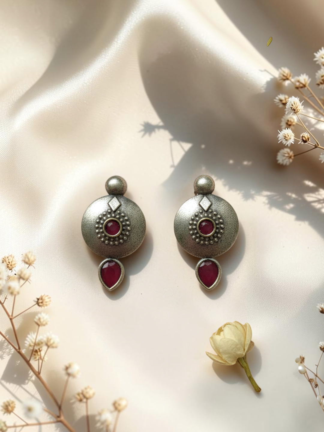 Silver Oxidised Brass Earring Brass Drops &amp; Danglers, Jhumki Earring