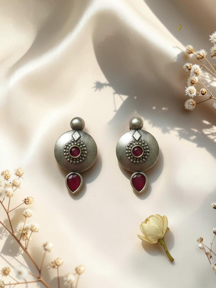 Silver Oxidised Brass Earring Brass Drops &amp; Danglers, Jhumki Earring