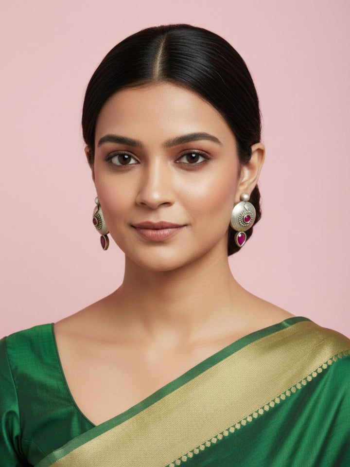 Silver Oxidised Brass Earring Brass Drops &amp; Danglers, Jhumki Earring