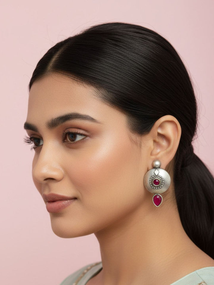 Silver Oxidised Brass Earring Brass Drops &amp; Danglers, Jhumki Earring