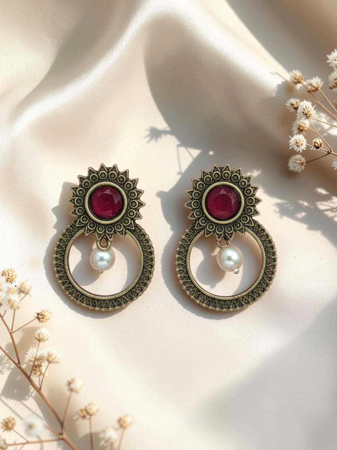 Silver Oxidised Brass Earring Brass Cuff Earring