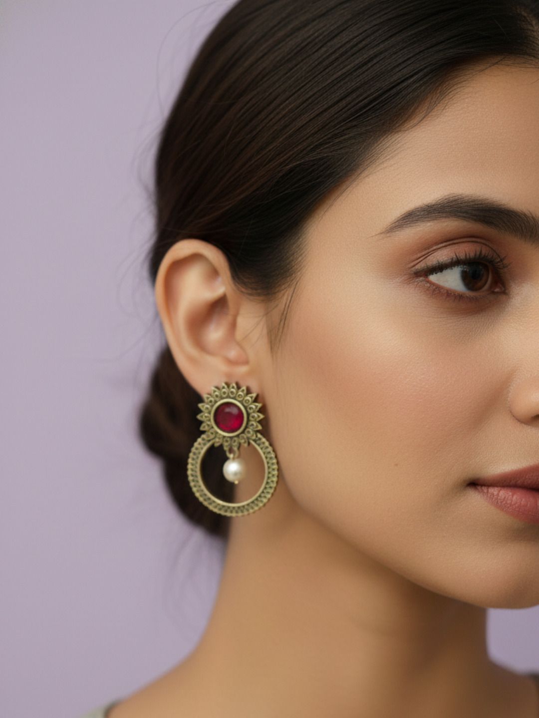 Silver Oxidised Brass Earring Brass Cuff Earring