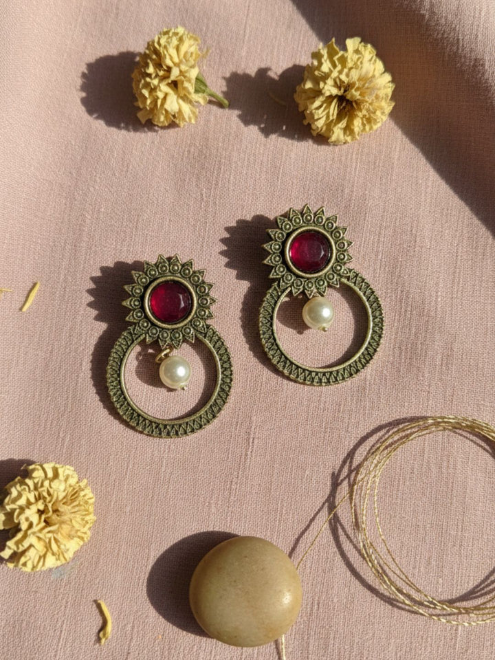 Silver Oxidised Brass Earring Brass Cuff Earring