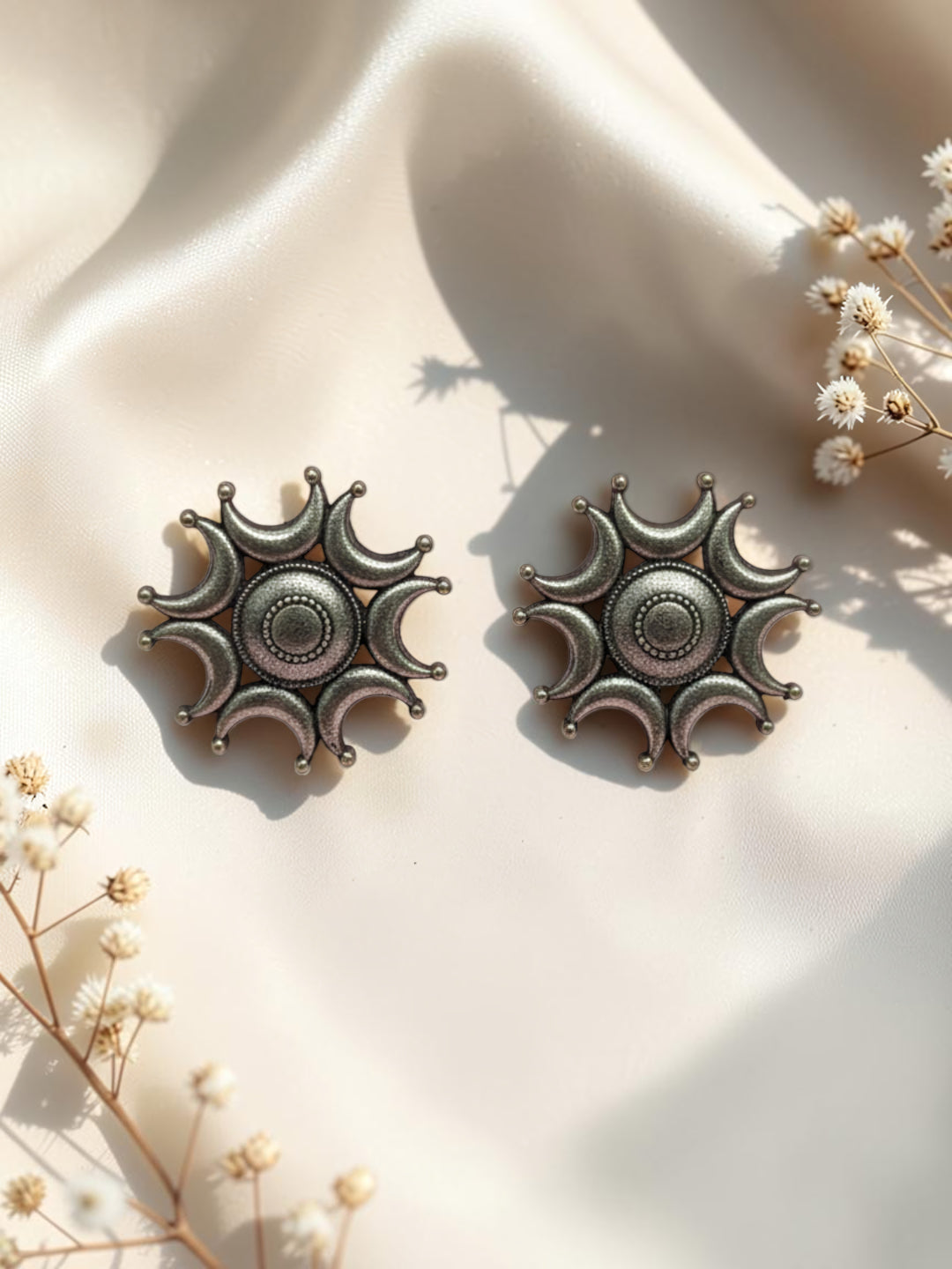 Silver Oxidised Brass Earring Brass Drops &amp; Danglers