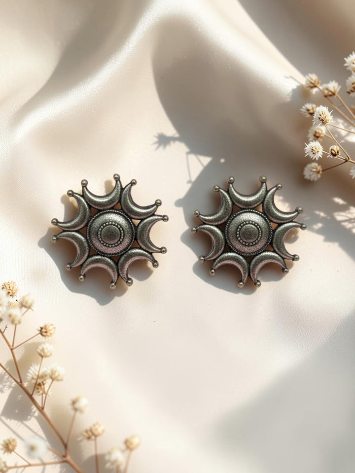 Silver Oxidised Brass Earring Brass Drops &amp; Danglers