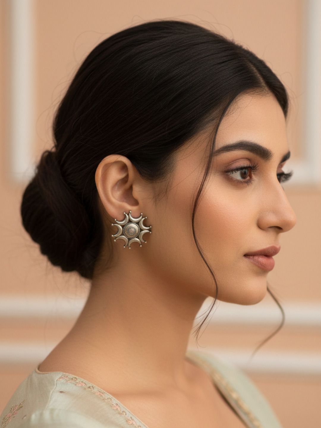 Silver Oxidised Brass Earring Brass Drops &amp; Danglers