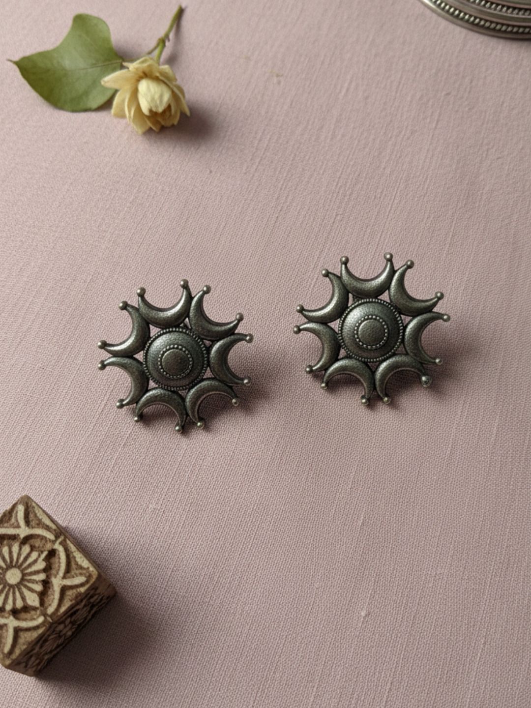 Silver Oxidised Brass Earring Brass Drops &amp; Danglers