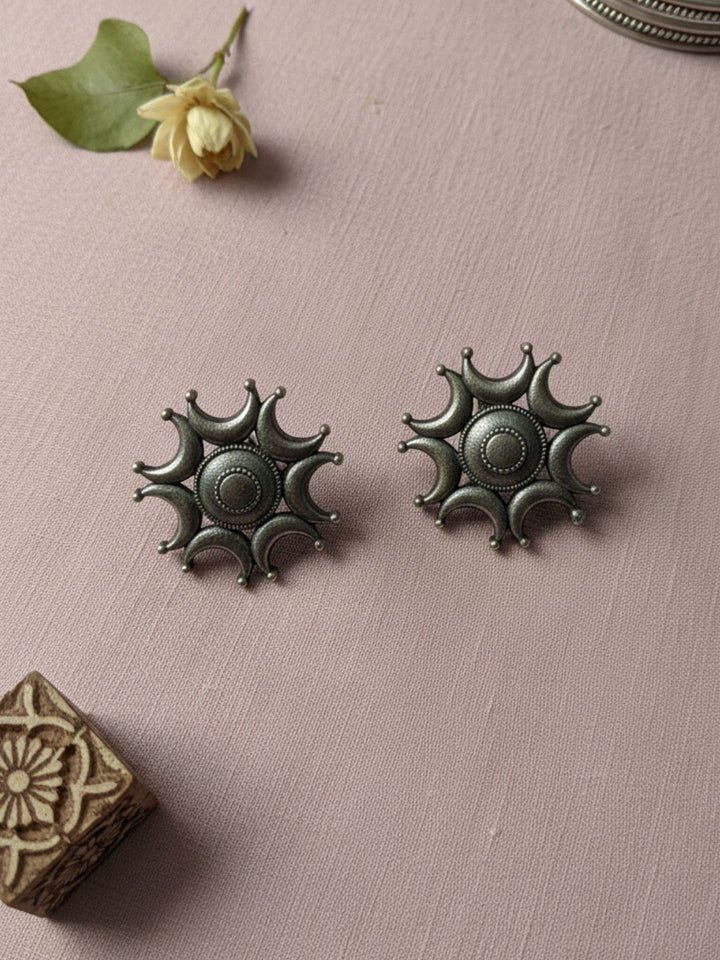 Silver Oxidised Brass Earring Brass Drops &amp; Danglers