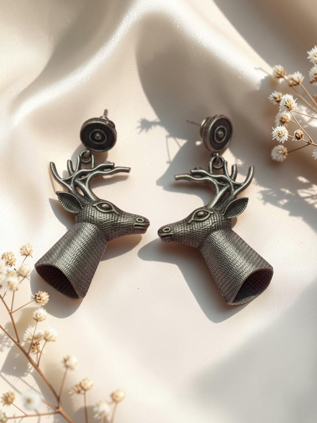 Silver Oxidised Brass Earring Brass Jhumki Earring, Drops &amp; Danglers