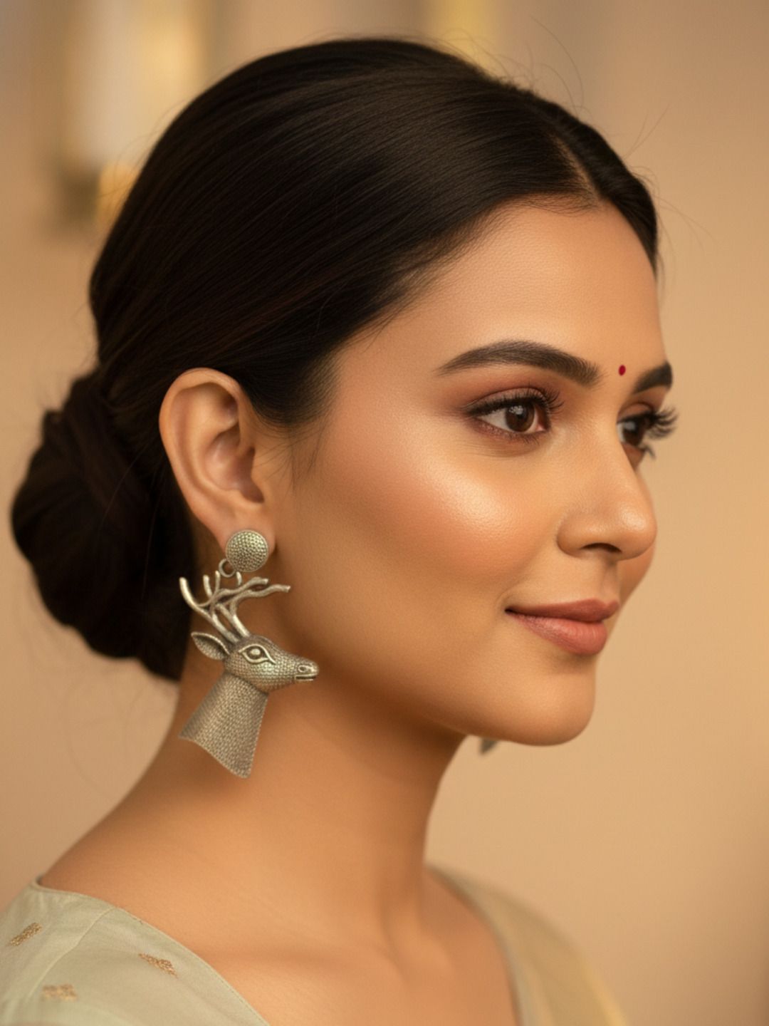 Silver Oxidised Brass Earring Brass Jhumki Earring, Drops &amp; Danglers