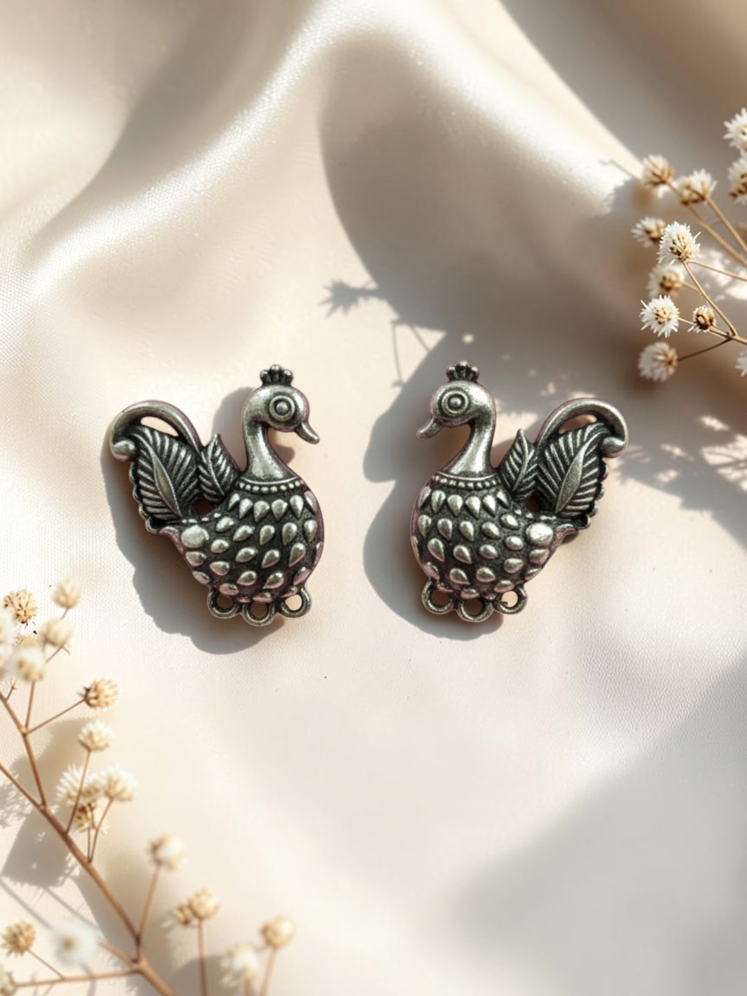 Silver Oxidised Brass Earring Brass Drops &amp; Danglers
