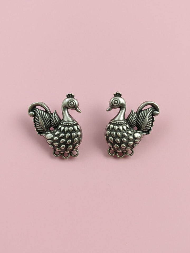 Silver Oxidised Brass Earring Brass Drops &amp; Danglers