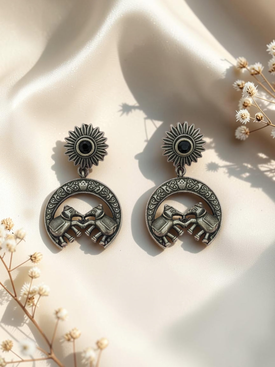 Silver Oxidised Brass Earring Brass Cuff Earring