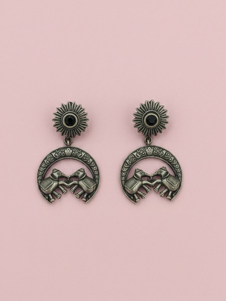Silver Oxidised Brass Earring Brass Cuff Earring