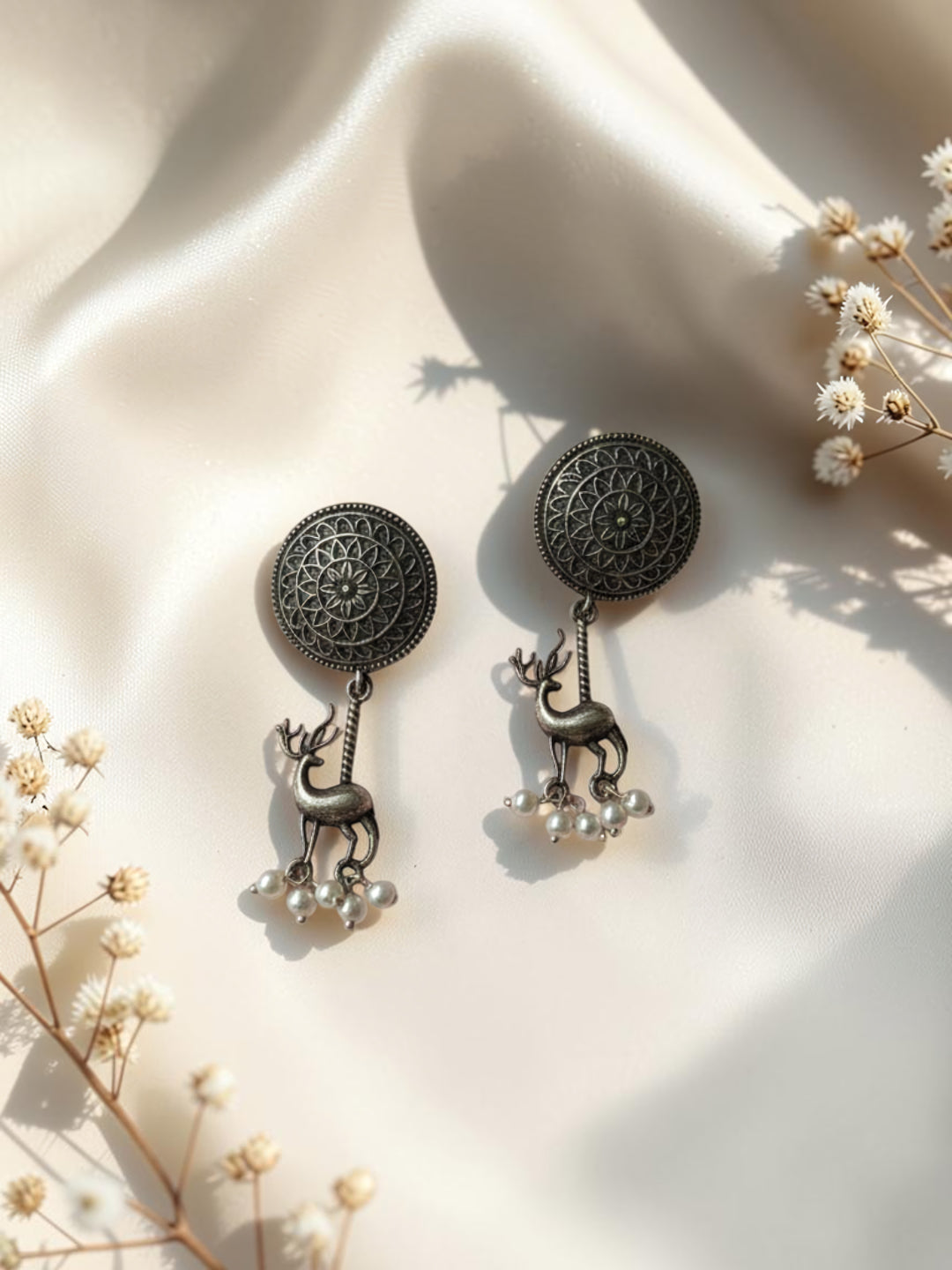 Silver Oxidised Brass Earring Brass Cuff Earring