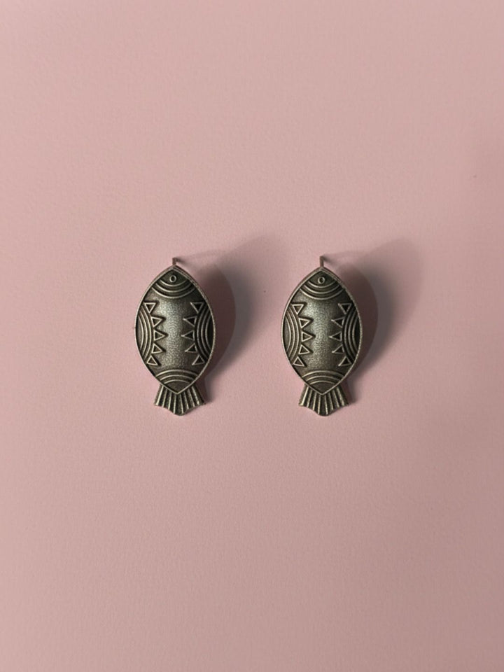 Silver Oxidised Peacock Design Jhumka Earrings &amp; Girls