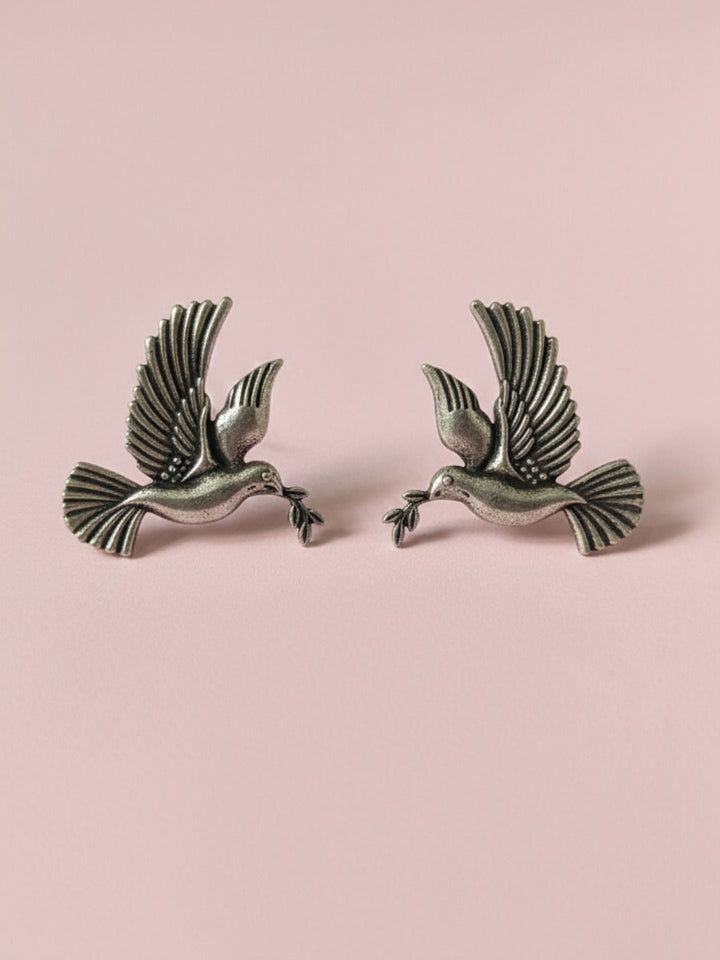 Silver Oxidised Brass Earring Brass Jhumki Earring, Drops &amp; Danglers
