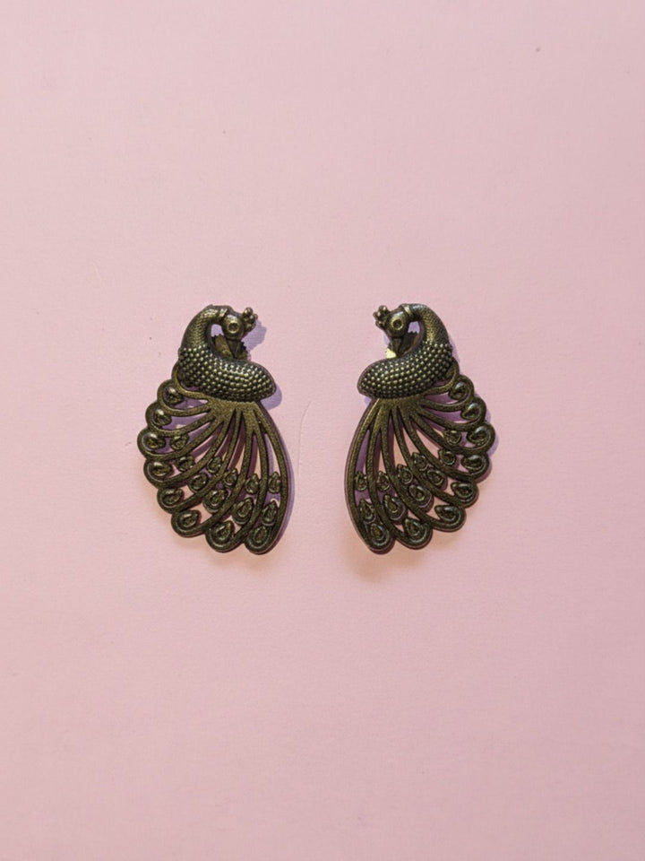 Silver Oxidised Brass Earring Brass Drops &amp; Danglers