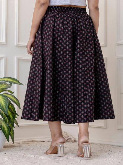 Cotton Calf Length Printed Flared Palazzo