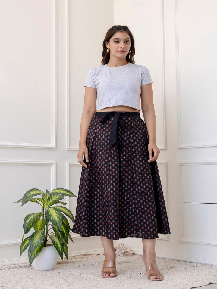 Cotton Calf Length Printed Flared Palazzo