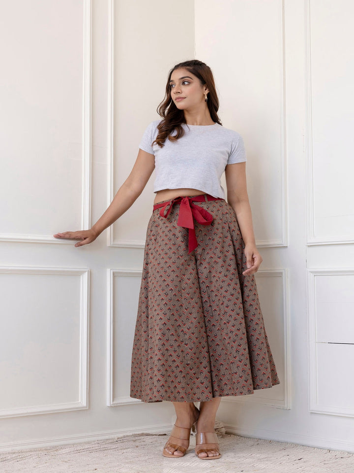 Cotton Calf Length Printed Flared Palazzo