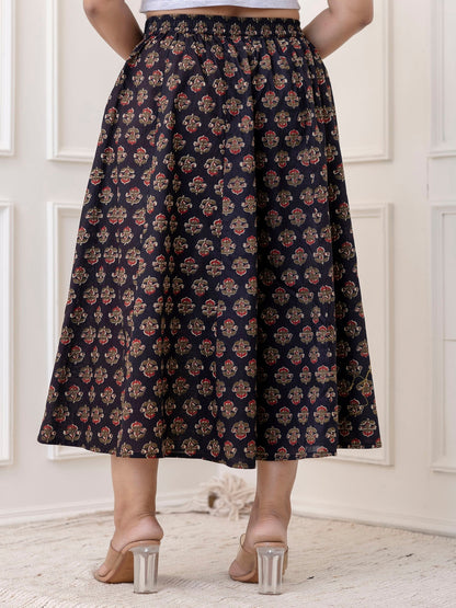 Cotton Calf Length Printed Flared Palazzo