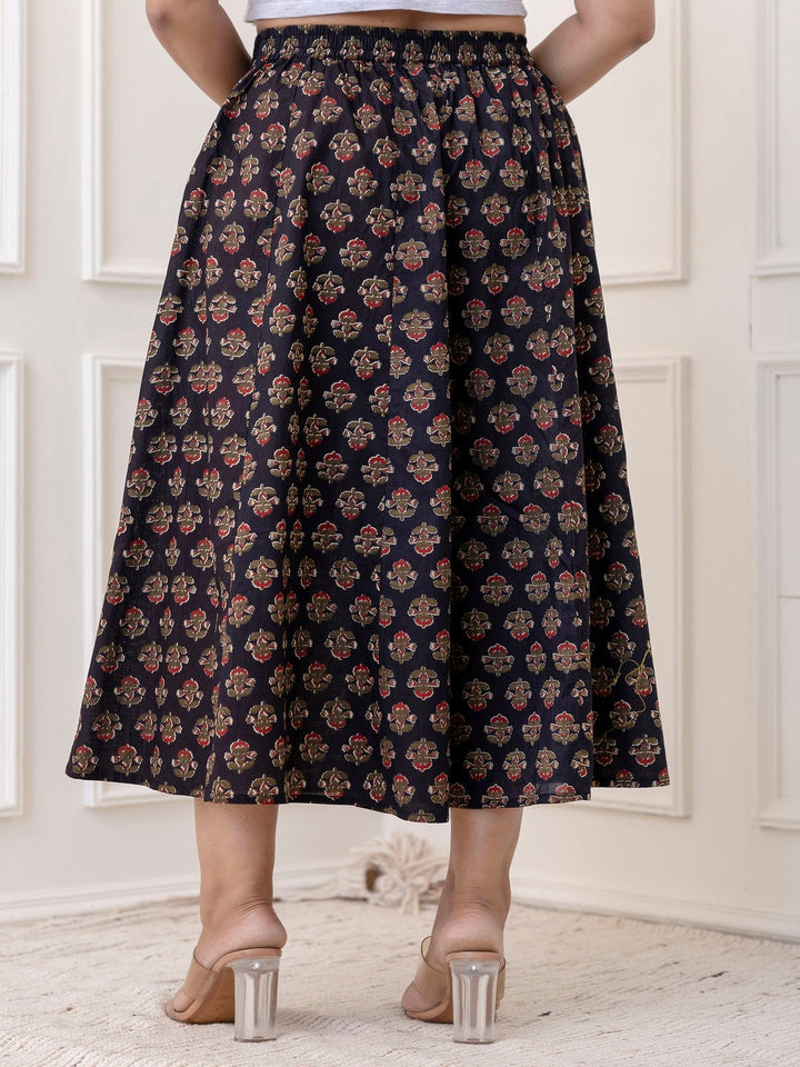 Cotton Calf Length Printed Flared Palazzo