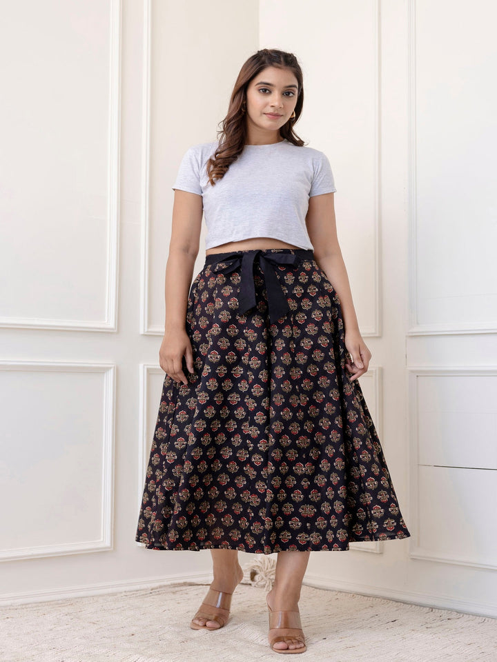 Cotton Calf Length Printed Flared Palazzo