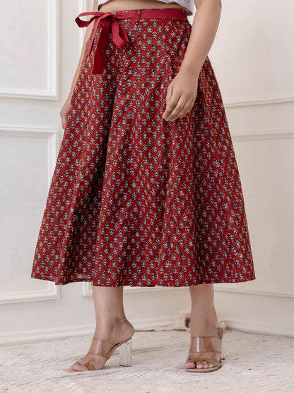 Cotton Calf Length Printed Flared Palazzo