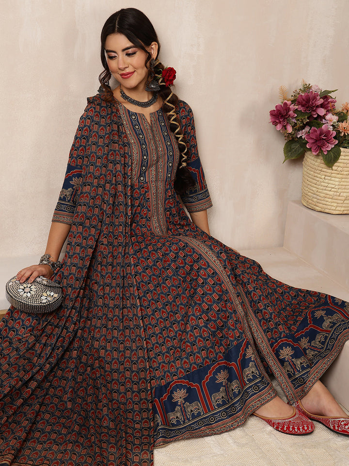 Gulmohar Jaipur blue cotton printed kurta – wholesale supplier