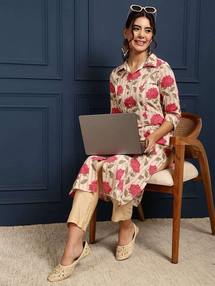 Gulmohar Jaipur pink printed kurta – wholesale manufacturer &amp; exporter from India