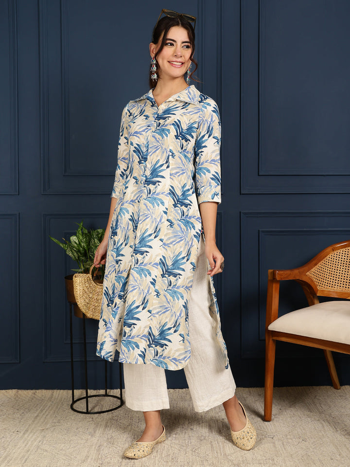 Gulmohar Jaipur blue printed kurta – wholesale manufacturer &amp; exporter from India