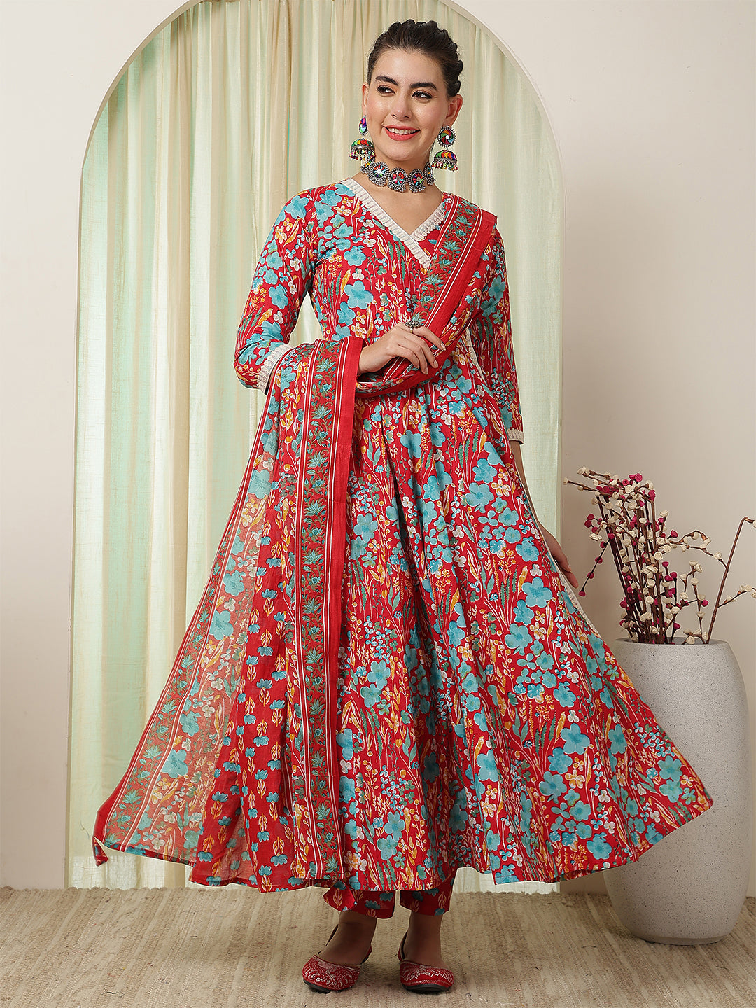 Gulmohar Jaipur pink cotton printed kurta suit set – wholesale manufacturer &amp; exporter from India