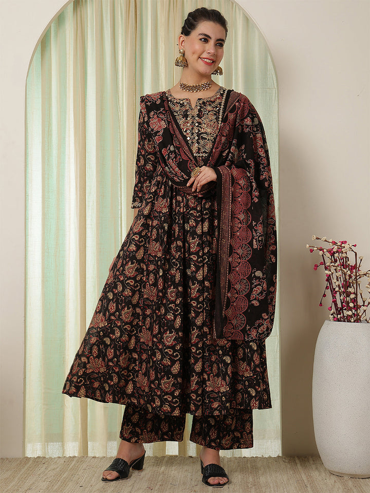 Gulmohar Jaipur black cotton printed kurta suit set – wholesale manufacturer &amp; exporter from India