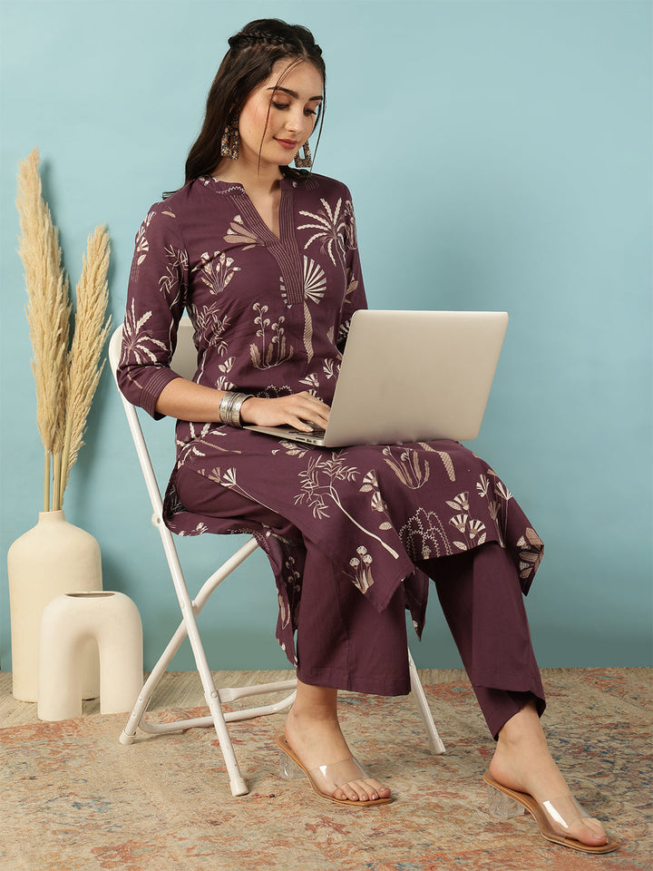Gulmohar Jaipur purple rayon printed kurta – wholesale supplier
