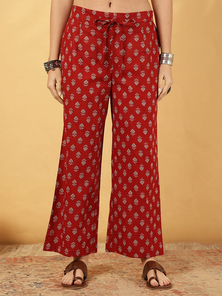 Cotton Calf Length Printed Straight 3/4 Sleeves Round Neck Kurta Bottom Dupatta Set