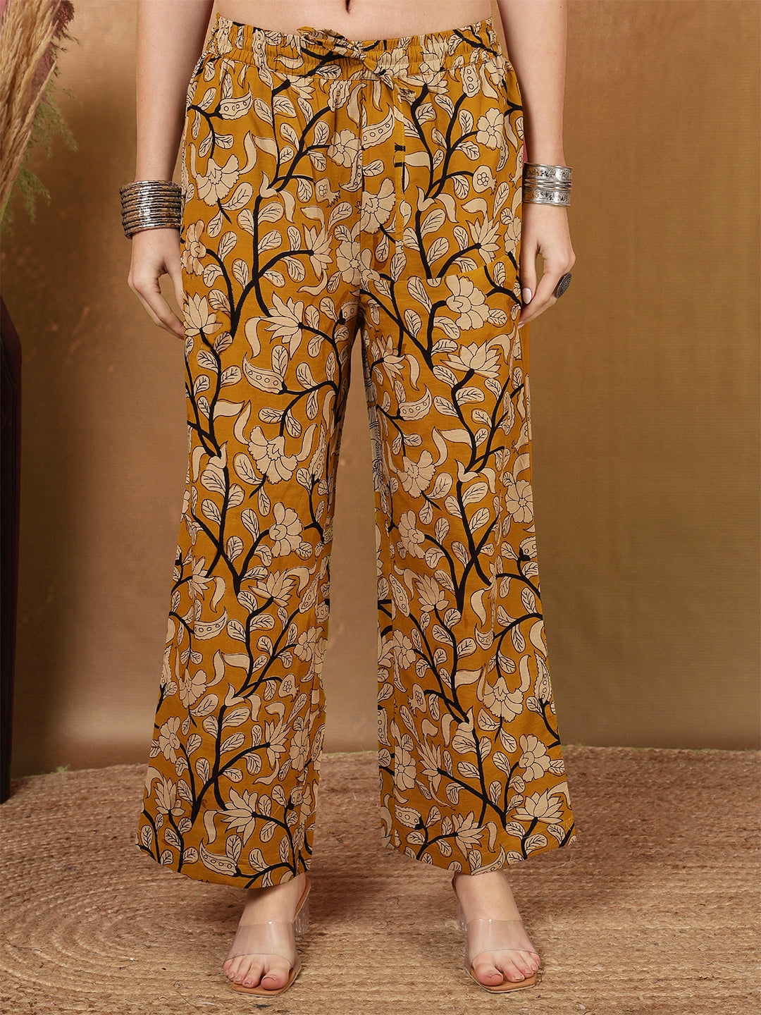 Rayon Calf Length Printed Flared 3/4 Sleeves Round Neck Kurta Bottom Dupatta Set