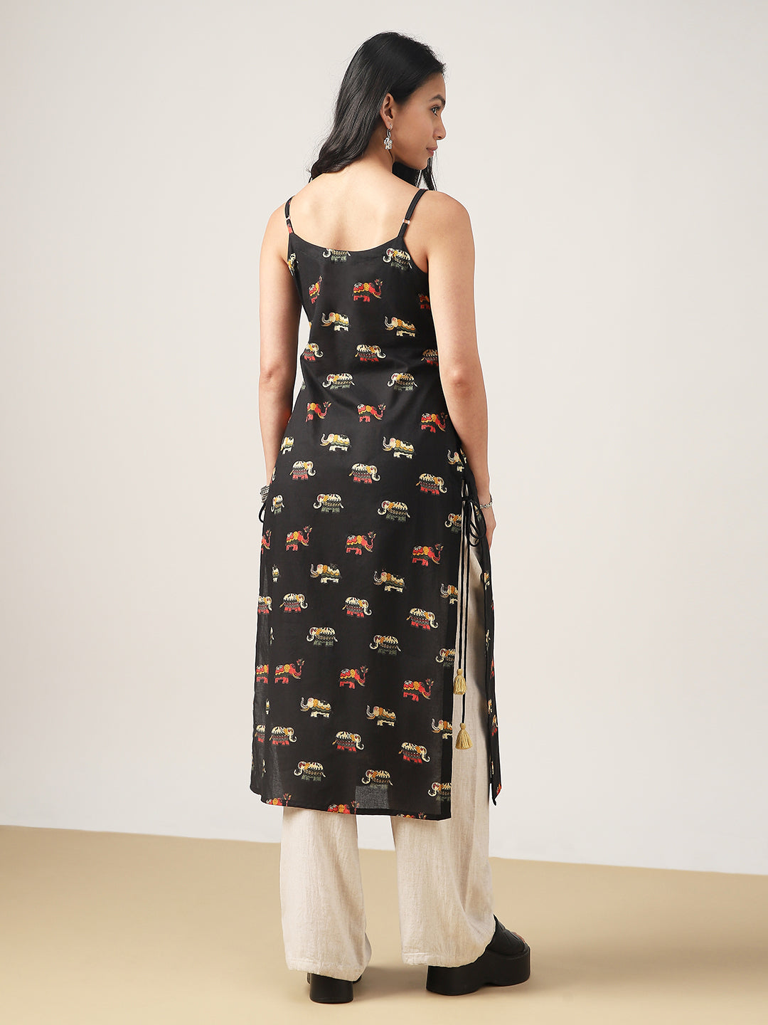Straight Printed Rayon Strappy Kurti