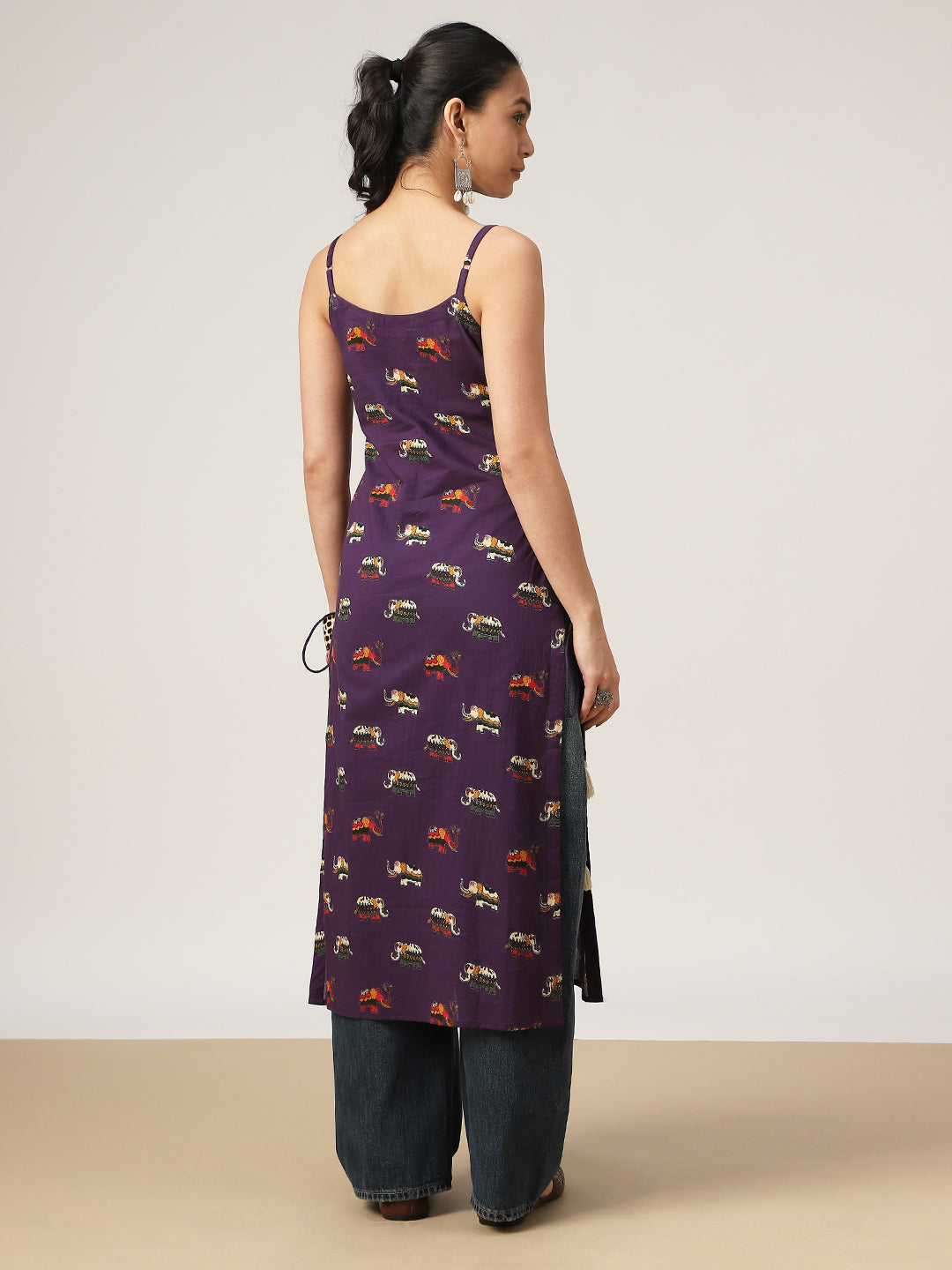 Straight Printed Rayon Strappy Kurti
