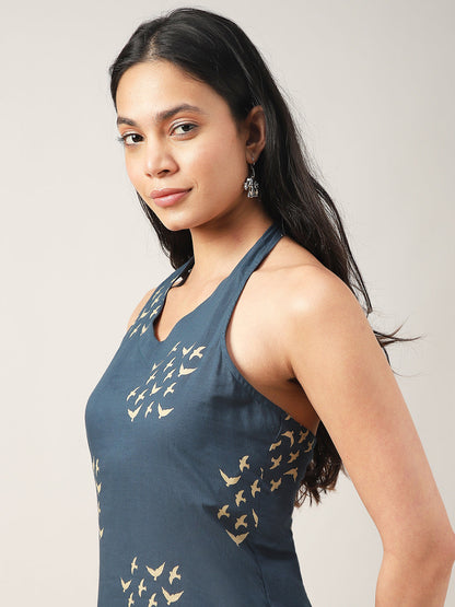 Straight Printed Rayon V-Neck Kurti