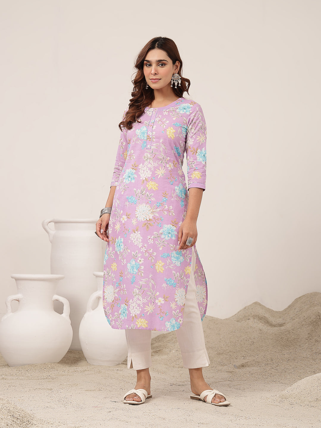 Straight Cotton Printed Kurta